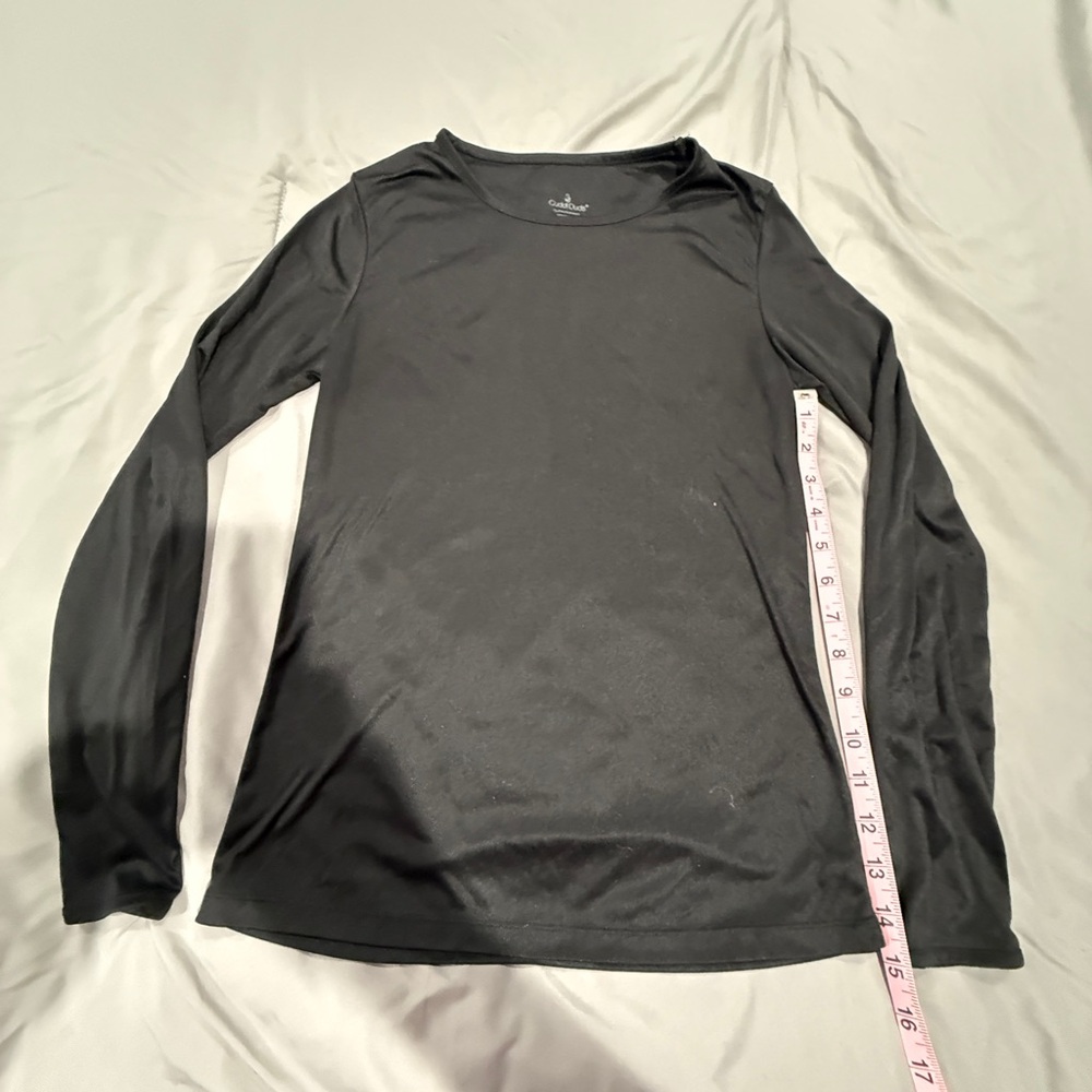 Cuddl Duds Men's Dark Gray/black Long Sleeve Tee